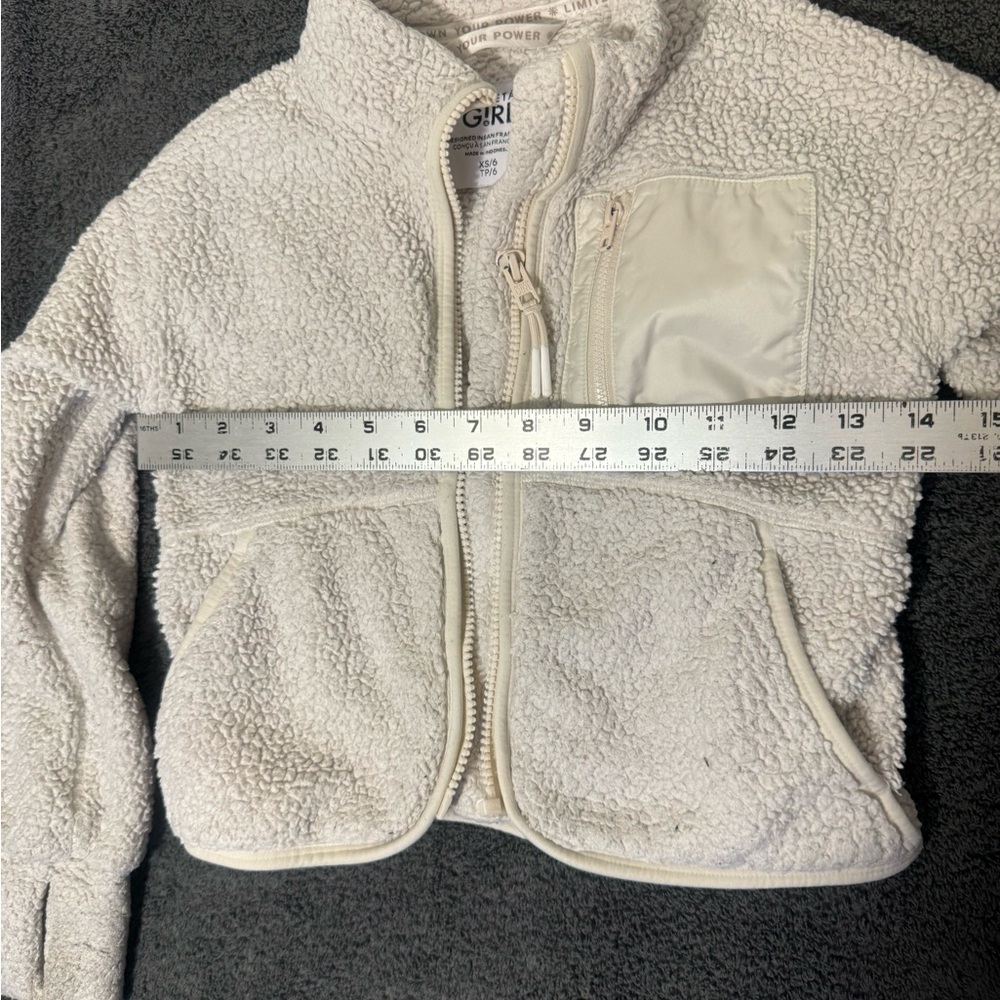 Athleta Girl  Cream Sherpa Kids Jacket - Picture 4 of 6